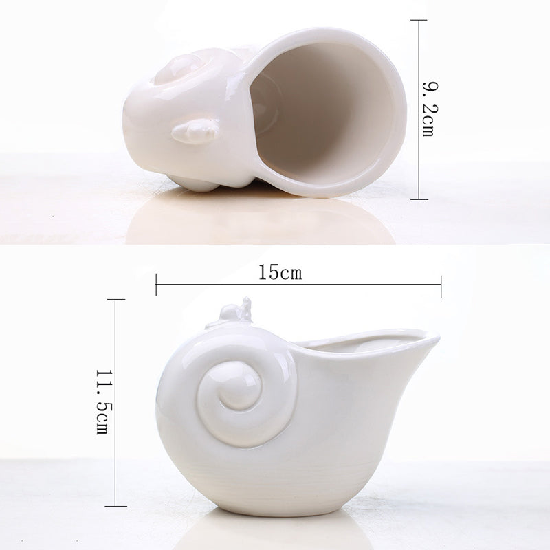 White Snail Plant Pot Indoor Succulent Planter Creative Home Decor