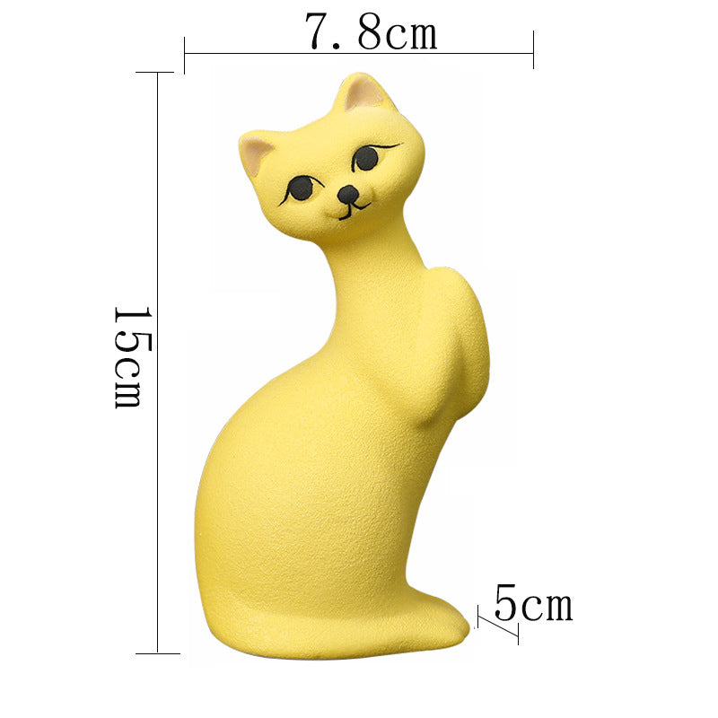 Yellow Kitten Ceramic Vase Lovely Creative Flower Vase Home Decor