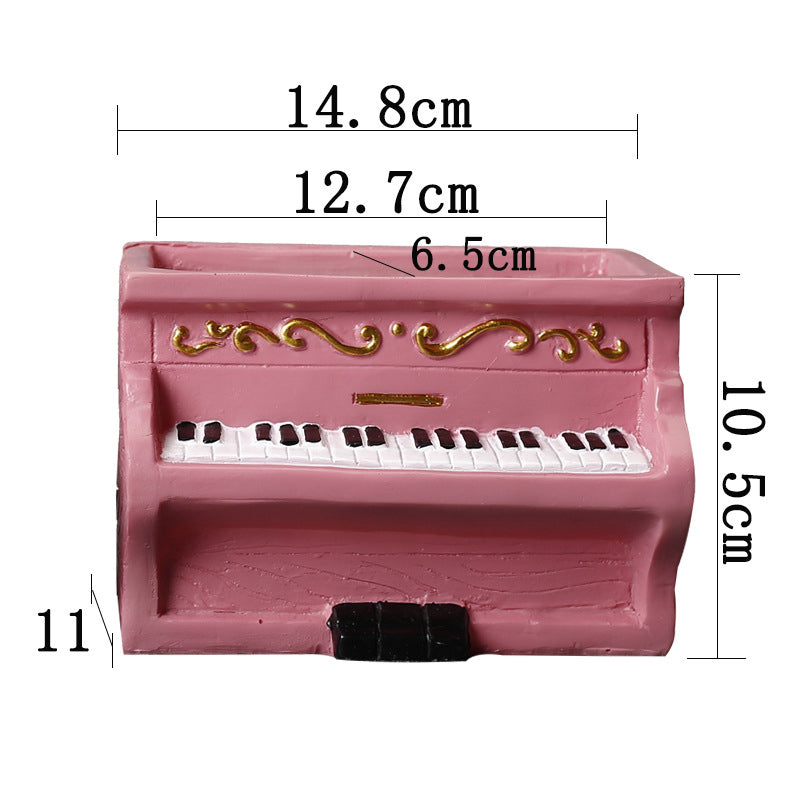 Pink Rectangular Piano Resin Plant Pots Creative Indoor Planters Home Decor