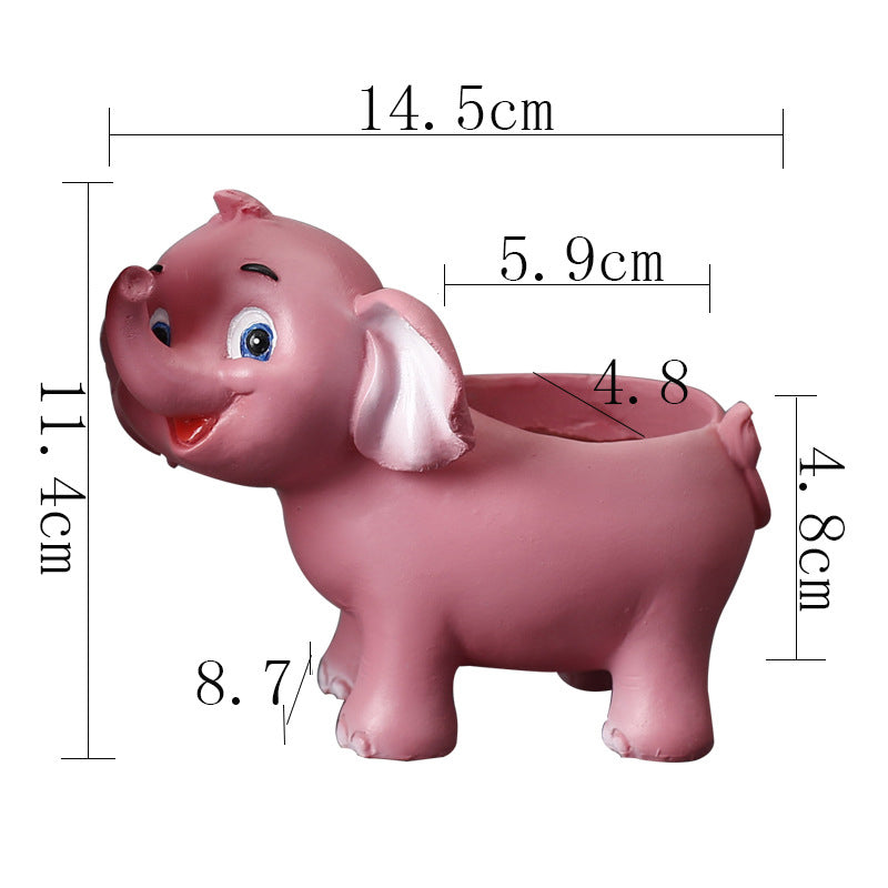 Pink Baby Elephant Resin Plant Pots Lovely  Succulent Plantetrs Home Decor