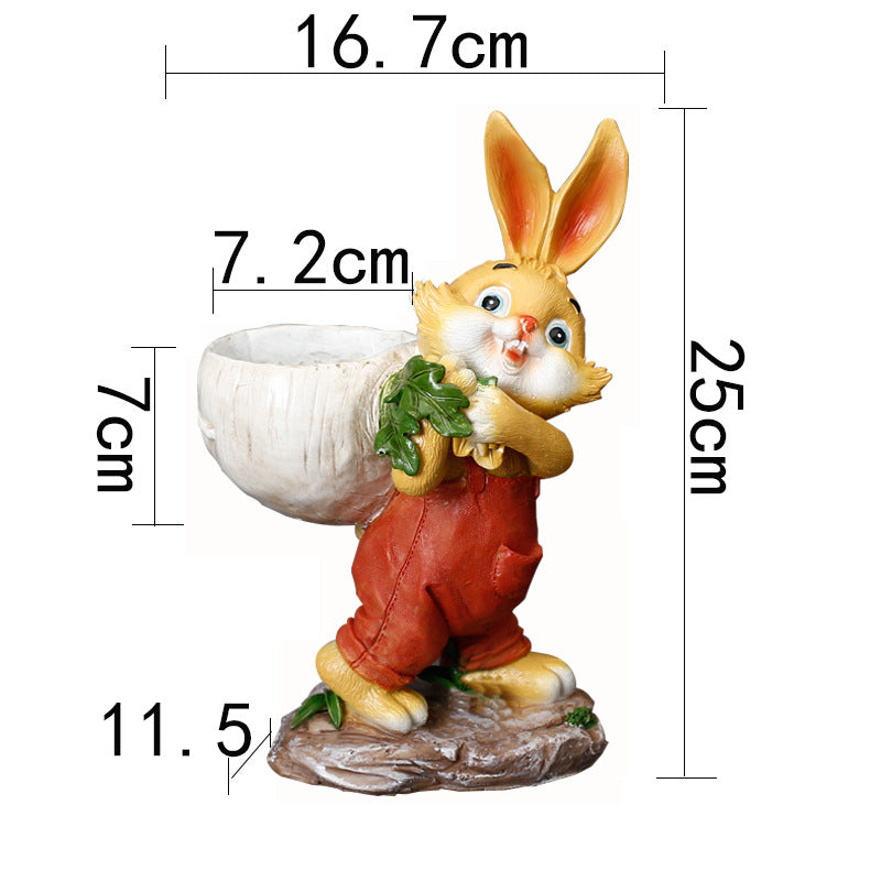 Yellow Rabbit Back Radish Resin Plant Pots Lovely Creative Planters