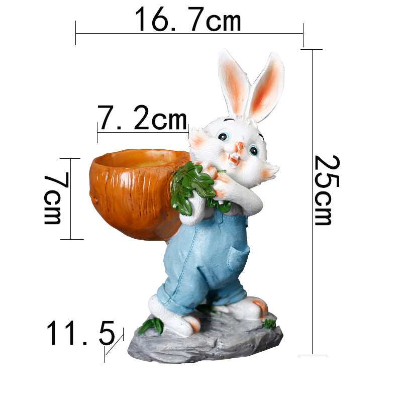 White Rabbit Back Radish Resin Plant Pots Lovely Creative Planters