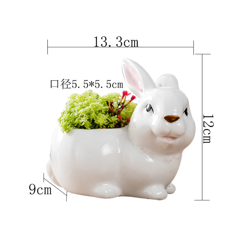 Cute Mini Rabbit Plant Pot Creative Animal Planter Home Decor