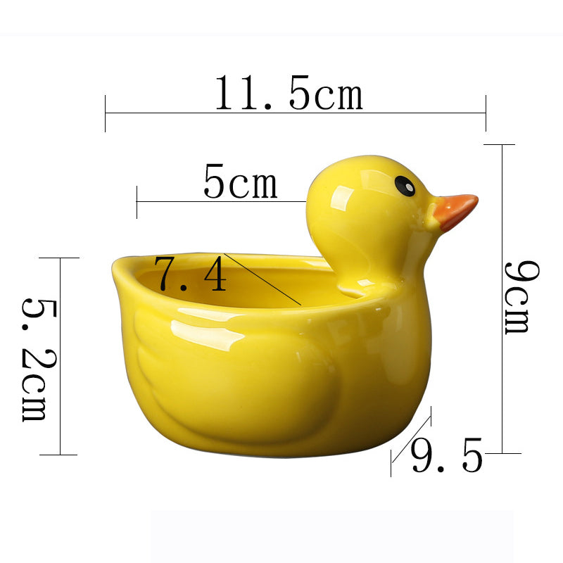 Lovely Yellow Duck Plant Pot Creative Indoor Succulent Planter Animal Decor Gifts