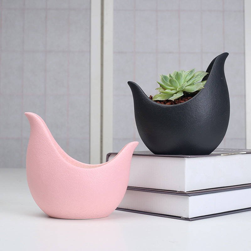 Pink Crescent Hanging Plant Pots Creative Indoor Planters Without Hole