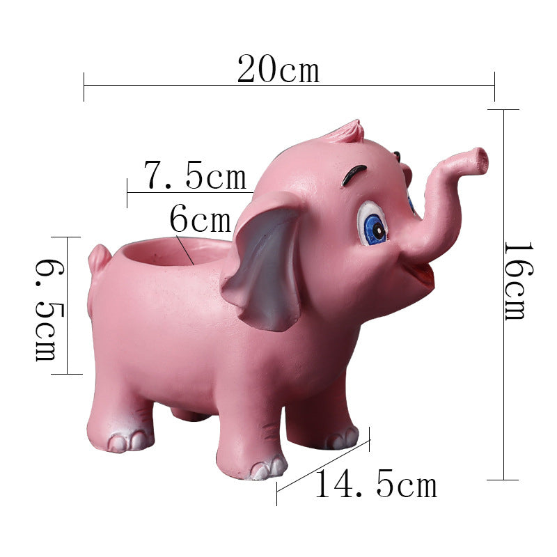 Pink Elephant Resin Plant Pots Lovely  Succulent Plantetrs Home Decor