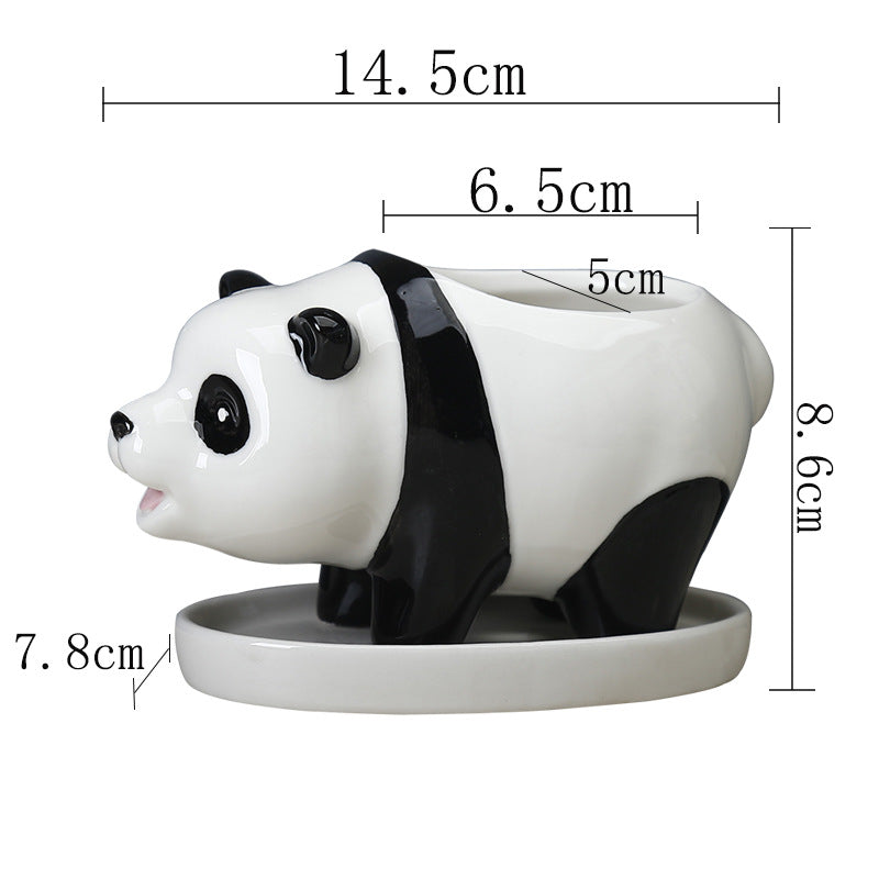 Lovely White Panda Plant Pot Creative Succulent Planter Home Decor Gifts