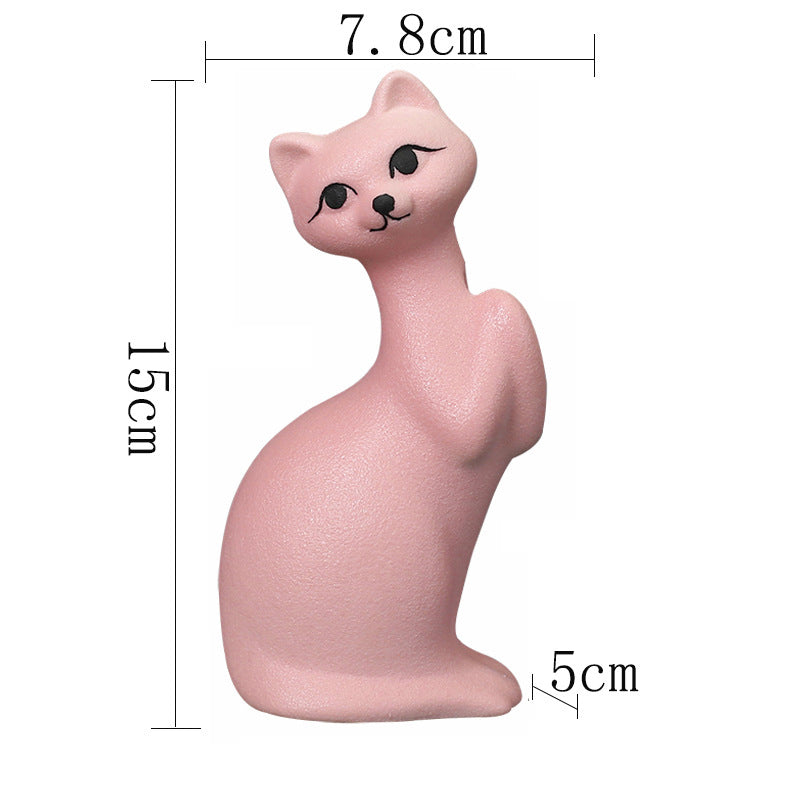 Pink Kitten Ceramic Vase Lovely Creative Flower Vase Home Decor